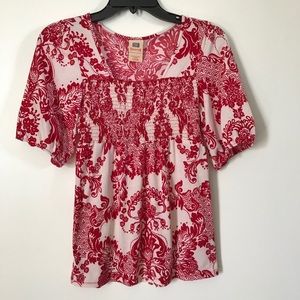 Boho Paisley Blouse Stretch Top Valentine